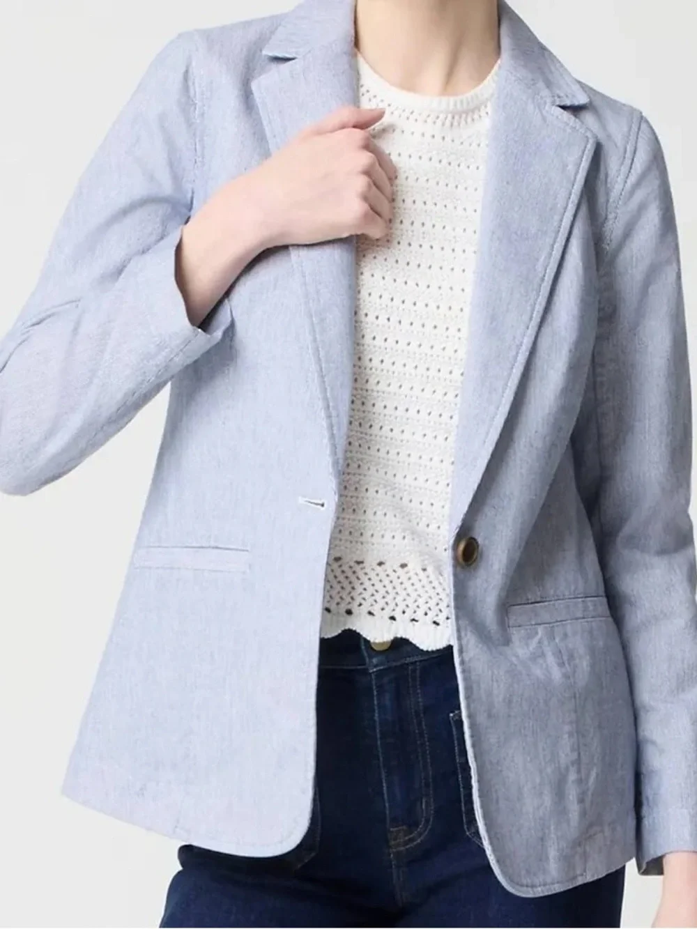 J. Crew Cotton-blend stretch relaxed blazer
